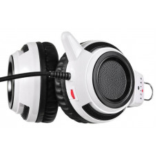 Наушники Oklick Наушники с микрофоном HS-G300 белый/черный 2.5м мониторы оголовье (AH-V1W)

