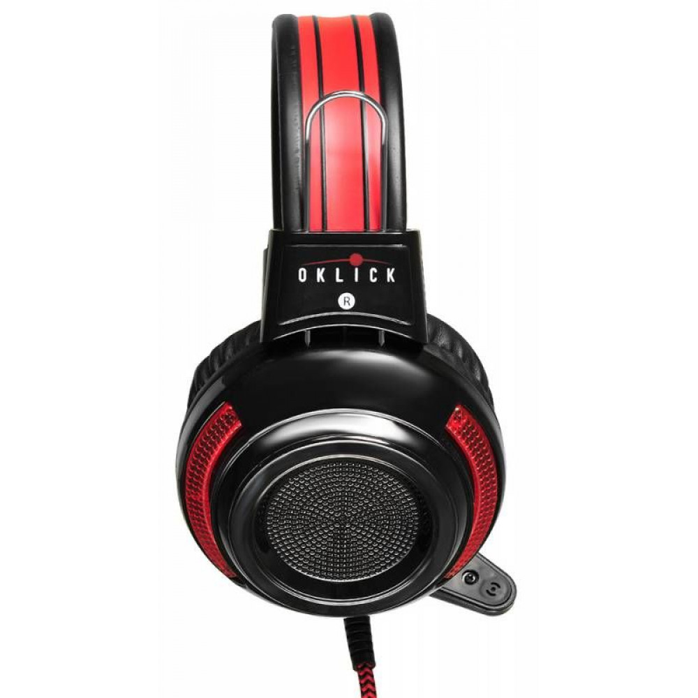 Наушники Oklick Наушники с микрофоном HS-G300 черный/красный 2.5м мониторы оголовье (AH-V1)