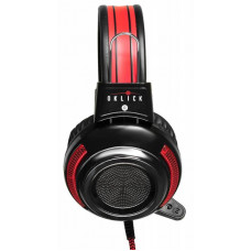 Наушники Oklick Наушники с микрофоном HS-G300 черный/красный 2.5м мониторы оголовье (AH-V1)
