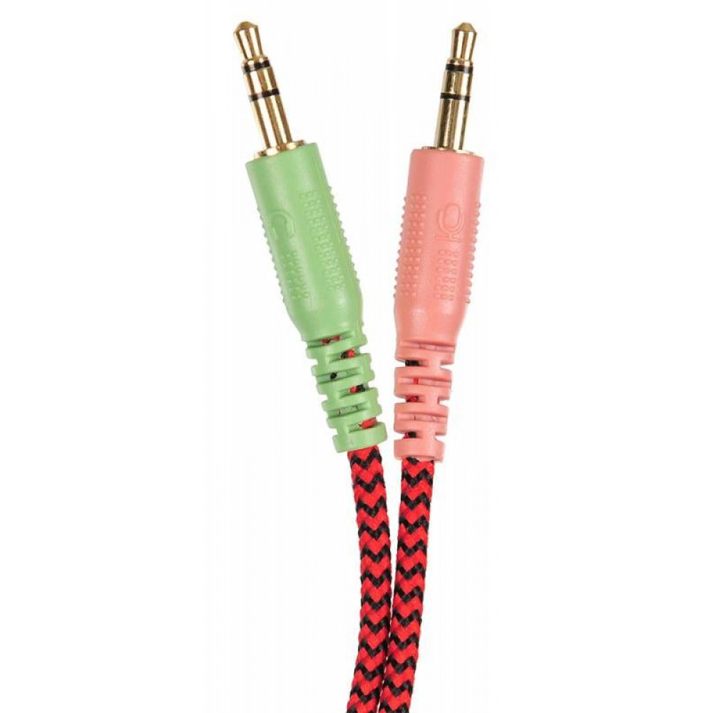 Наушники Oklick Наушники с микрофоном HS-G300 черный/красный 2.5м мониторы оголовье (AH-V1)