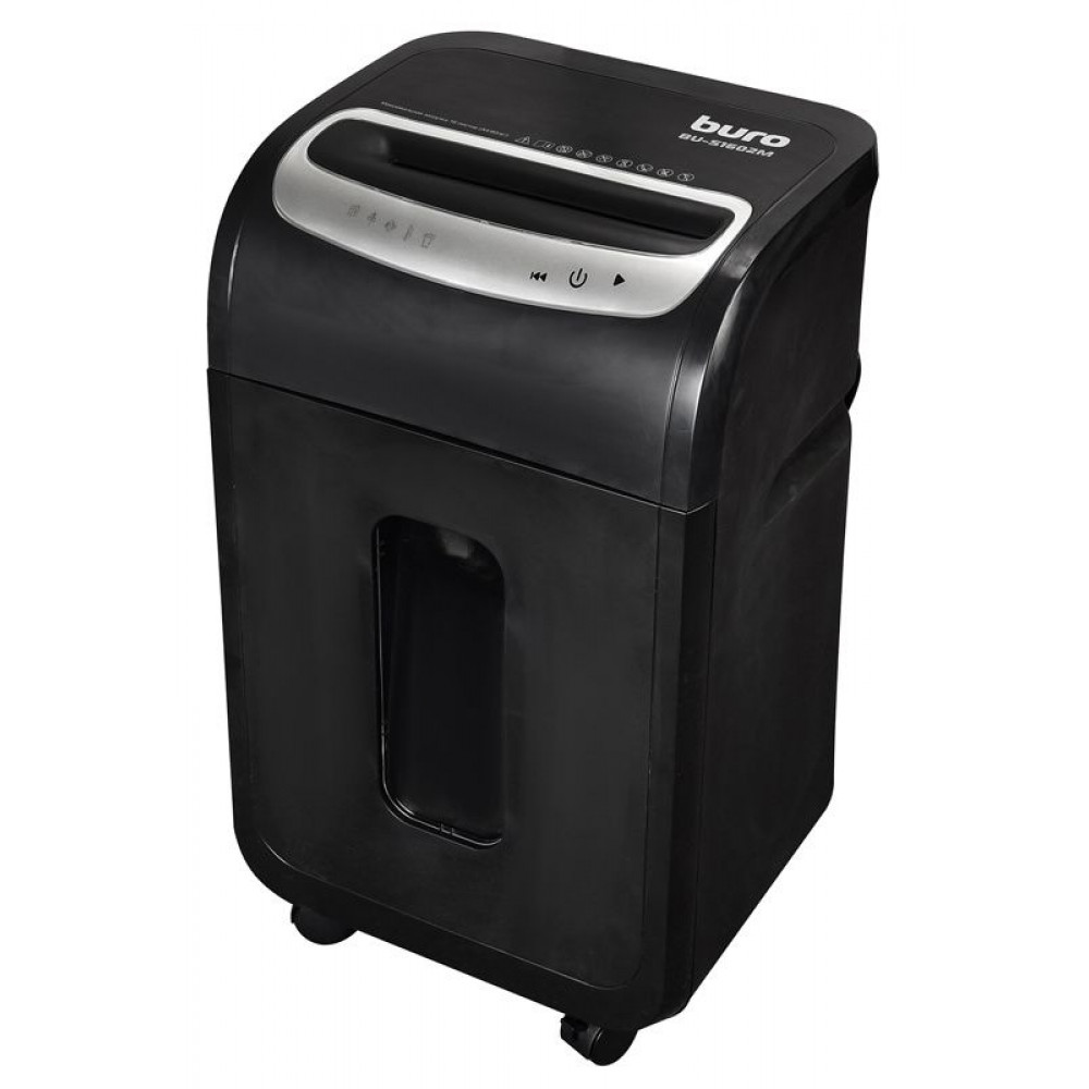 Уничтожитель бумаги Buro Шредер Office BU-S1602M (секр.P-5)/фрагменты/16лист./30лтр./пл.карты/CD
