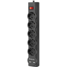 Сетевой фильтр Defender DFS 751 1,8 м, 5 розеток, 2xUSB, 2.1A Defender DFS 751 (1.8 м, 5 розеток)