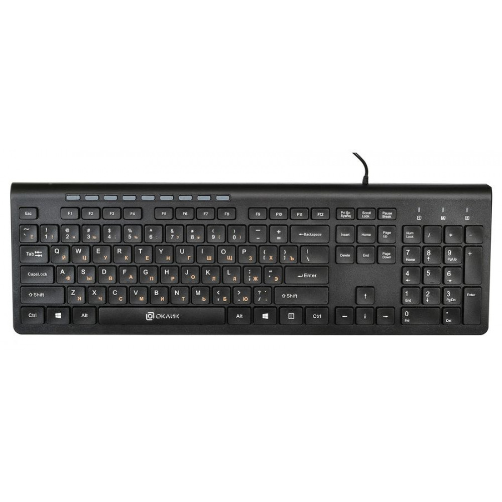 Клавиатура Oklick Клавиатура 480M черный/серый USB slim Multimedia