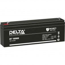 Батарея DELTA серия DT, DT 12022, напряжение 12В, емкость 2.2Ач (разряд 20 часов),  макс. ток разряда (5 сек.) 44А, макс. ток заряда 0.66А, свинцово-кислотная типа AGM, клеммы F1, ДxШxВ 179х35х61мм., вес 0.94кг., срок службы 5 лет. Delta DT 12022 (12V  2.