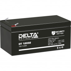 Батарея DELTA серия DT, DT 12032, напряжение 12В, емкость 3.3Ач (разряд 20 часов),  макс. ток разряда (5 сек.) 54А, макс. ток заряда 0.96А, свинцово-кислотная типа AGM, клеммы F1, ДxШxВ 134х67х61мм., вес 1.35кг., срок службы 5 лет. Delta DT 12032 (12V  3.