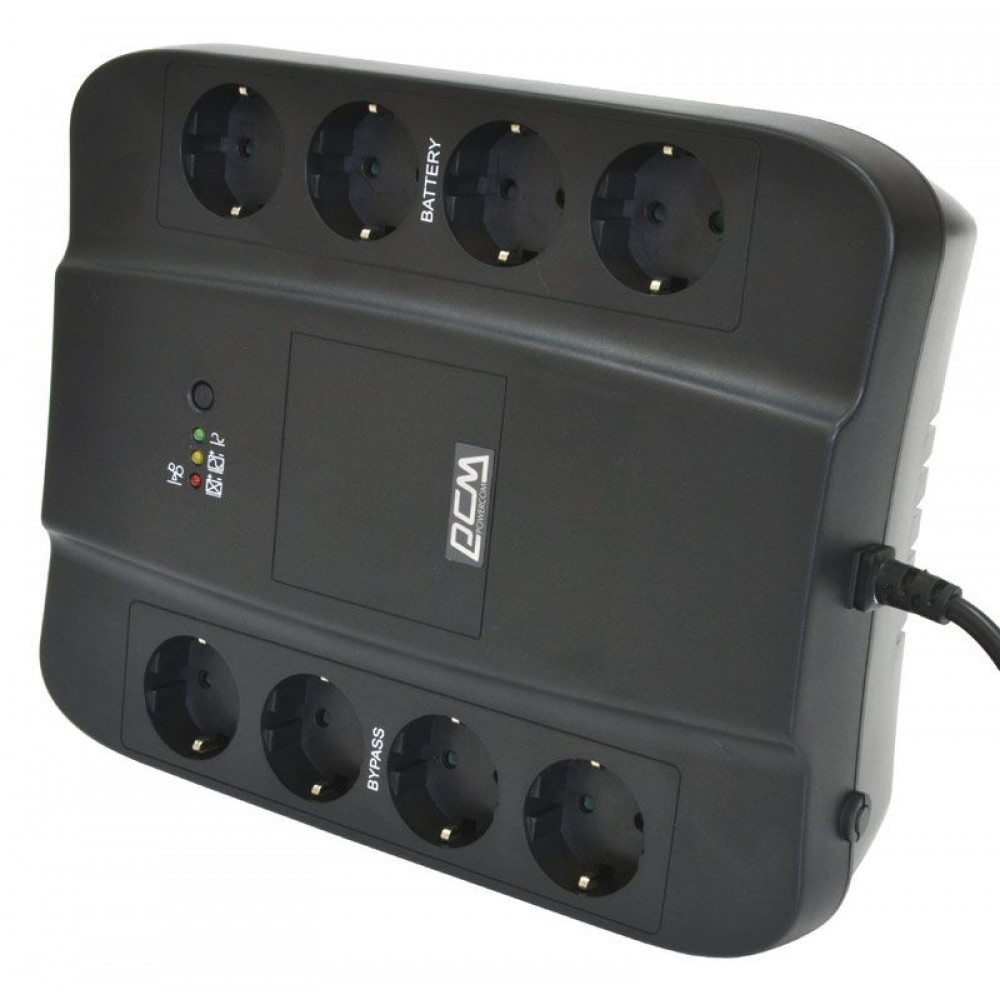 ИБП Powercom Spider SPD-1000N, 1000 ВА/550 Вт, 8 евророзеток, 285x232x103 мм, 4.5 кг
