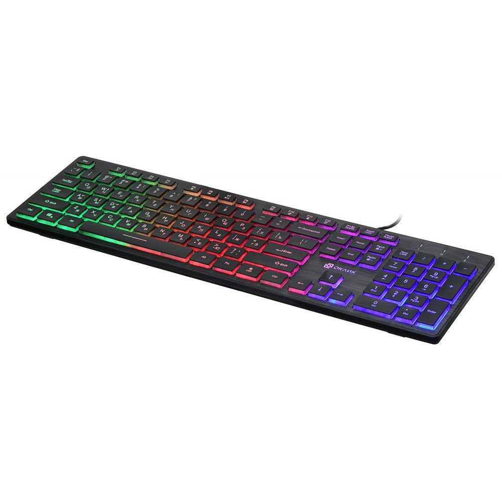 Клавиатура Oklick Клавиатура 550ML белый USB slim Multimedia LED