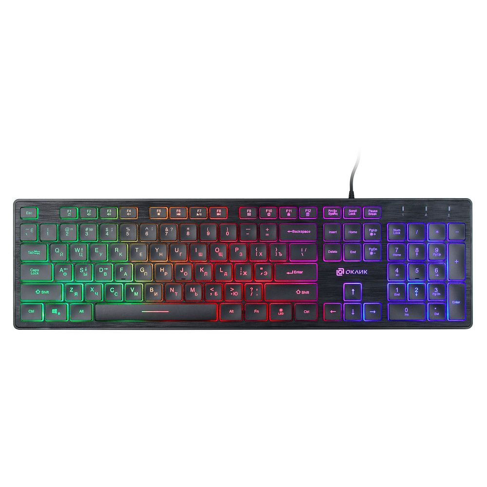 Клавиатура Oklick Клавиатура 550ML белый USB slim Multimedia LED