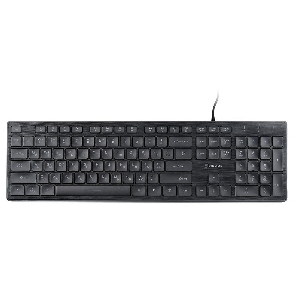 Клавиатура Oklick Клавиатура 550ML белый USB slim Multimedia LED