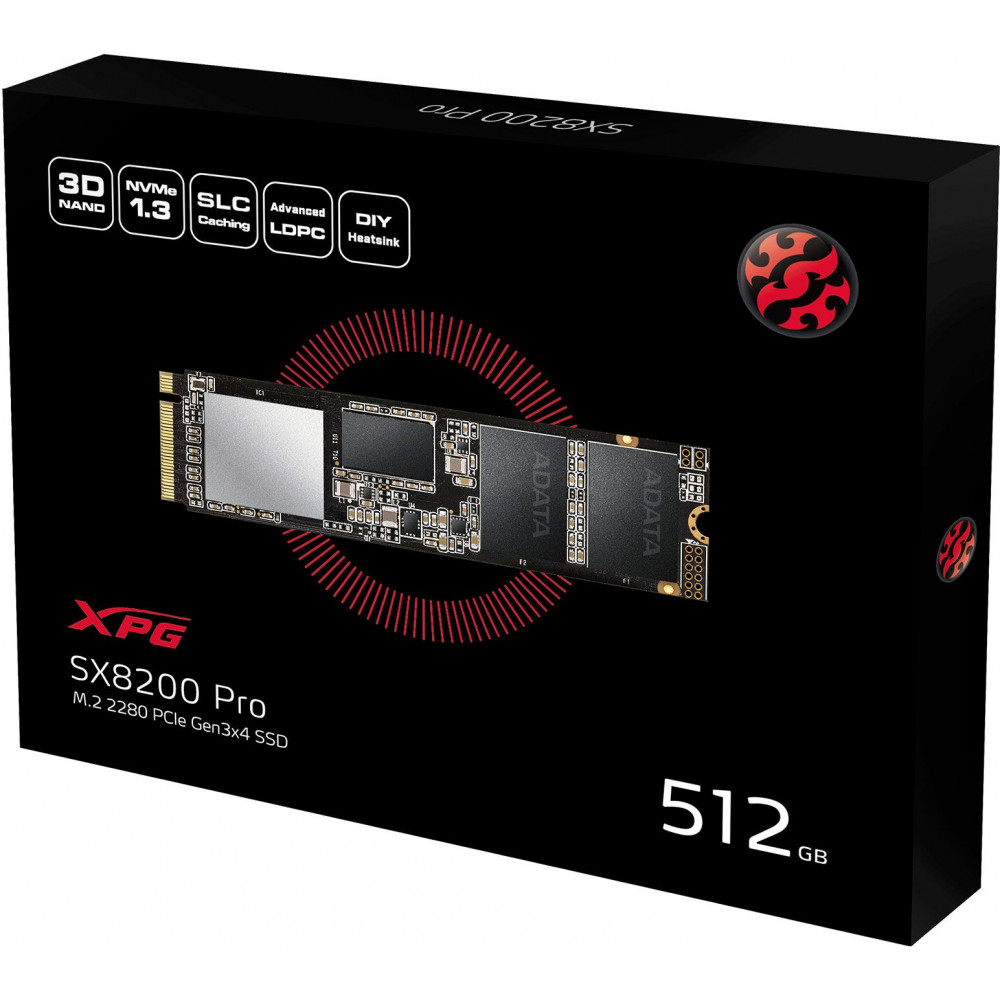 Твердотельный накопитель ADATA XPG SX8200 Pro 512GB (ASX8200PNP-512GT-C)
