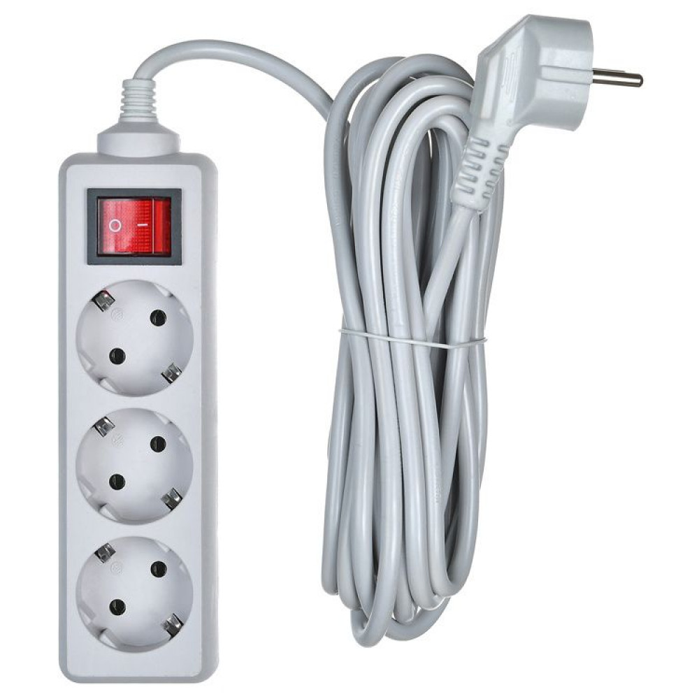 Сетевой фильтр Buro Сетевой фильтр 300SL-5-G 5м (3 розетки) серый (пакет ПЭ)