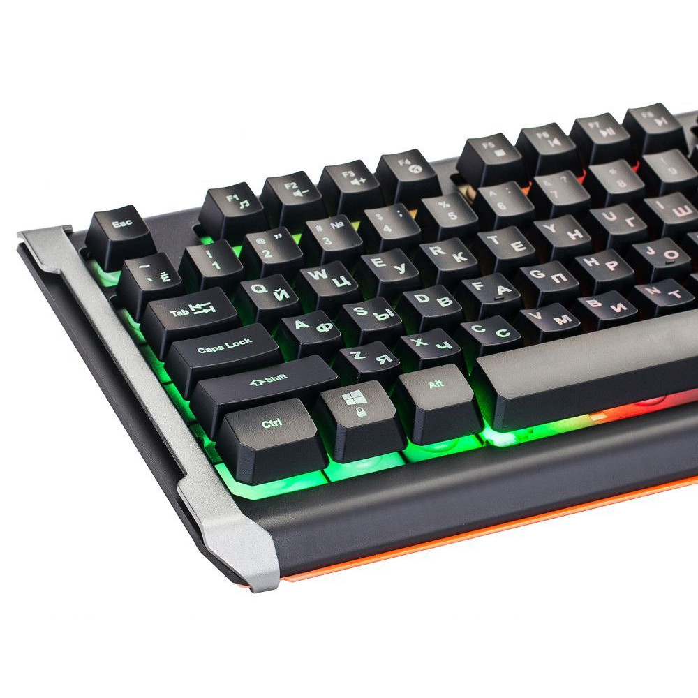 Клавиатура Oklick Клавиатура 717G черный/серый USB Multimedia LED