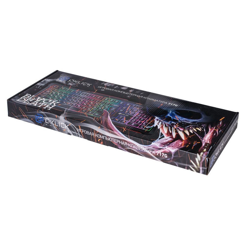 Клавиатура Oklick Клавиатура 717G черный/серый USB Multimedia LED