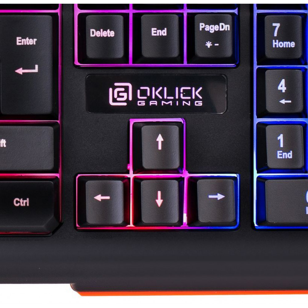 Клавиатура Oklick Клавиатура 717G черный/серый USB Multimedia LED