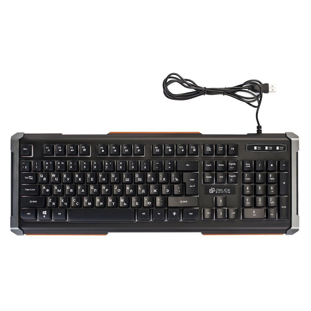 Клавиатура Oklick Клавиатура 717G черный/серый USB Multimedia LED