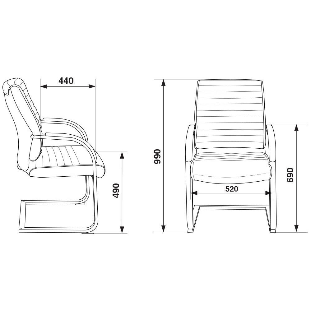 Компьютерное кресло Бюрократ Кресло T-8010-LOW-V/BLACK на полозьях черный искусственная кожа
