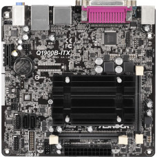 Материнская плата ASRock Материнская плата Asrock Q1900B-ITX + Celeron J1900 2xDDR3 SO-DIMM, Intel HD Graphics, 5.1CH, 1000 Мбит/с, USB3.0, D-Sub, HDMI, COM, LPT, Mini-ITX RTL