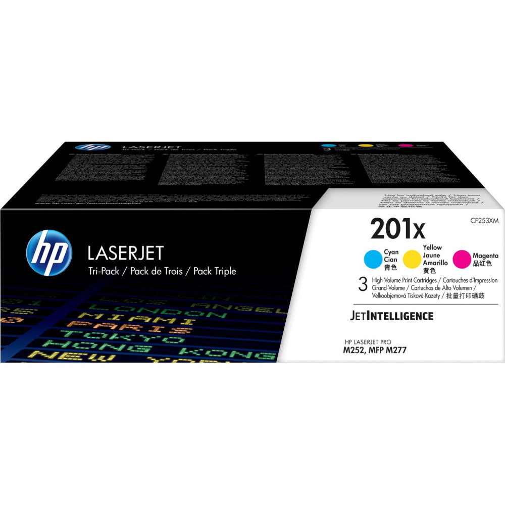 Набор из 3 тонер-картриджей HP LaserJet 201X High Yield Cyan (CF253XM)
