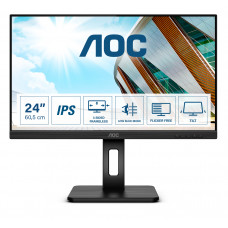 Монитор AOC 23,8" 24P2Q 1920x1080 75Hz IPS LED 16:9 4ms D-Sub DVI HDMI DP 4*USB3.2 50M:1 1000:1 178/178 250cd HAS Pivot Tilt Swivel Speakers Black
