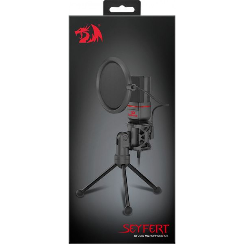 Redragon Игровой стрим микрофон Seyfert GM100 3.5 мм, кабель 1.5 м Defender Redragon Seyfert GM100