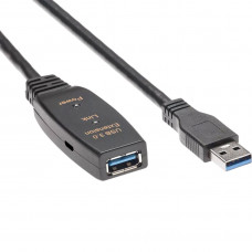 Кабель-адаптер USB3.0-repeater, удлинительный активный &ltAm--&gtAf> 10м iOpen (AopenQust)&ltACU827A-10M> VCOM Кабель AOpen 10 м (ACU827A-10M)