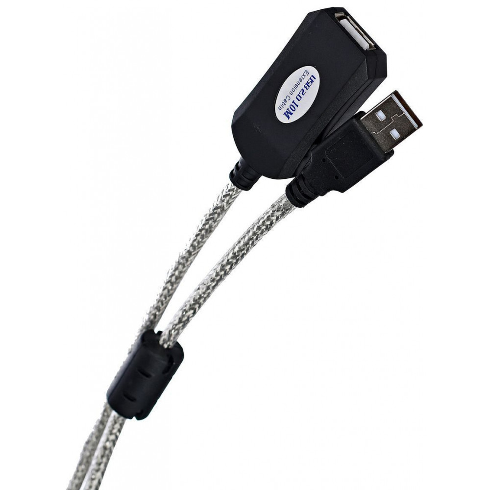 Кабель-адаптер USB 2.0 repeater, удлинительный активный  10м AopenQust ACU823-10M VCOM USB 2.0 Type-AM - USB 2.0 Type-AF
