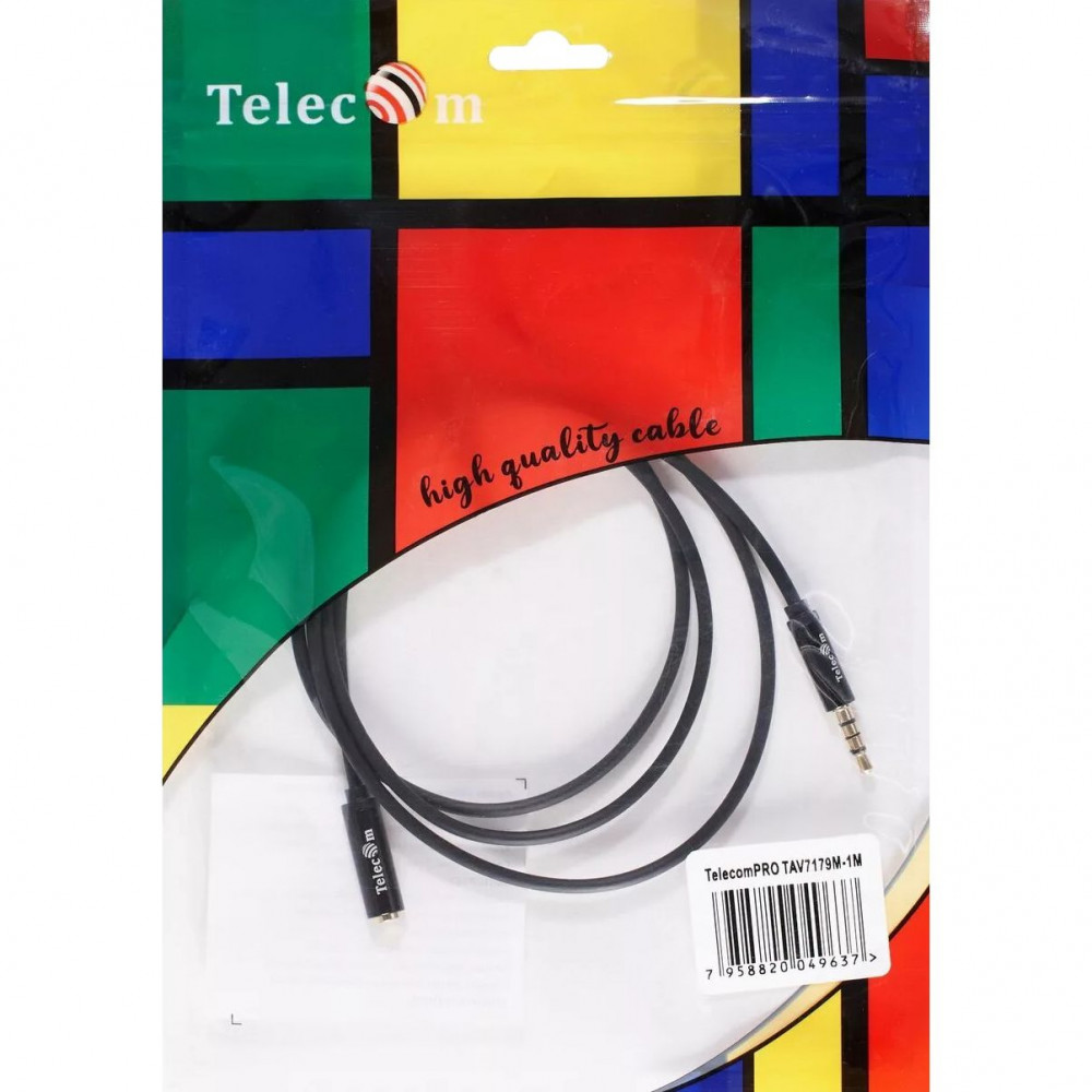 Кабель Telecom Кабель-переходник Jack 3.5 mm MJack 3.5 mm F (TAV7179M-1M)