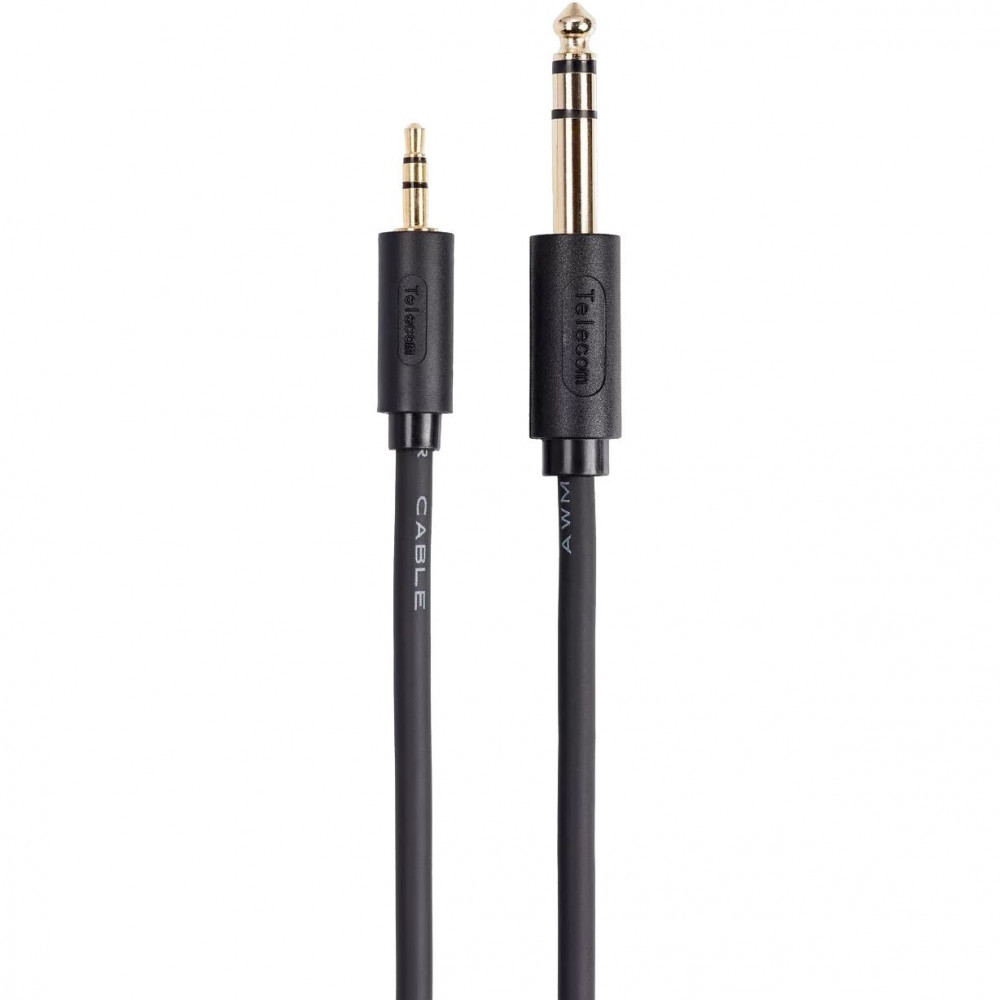 Кабель-адаптер Telecom TAV6165-3M, переходник jack 6.35 мм M на jack 3.5 мм M
