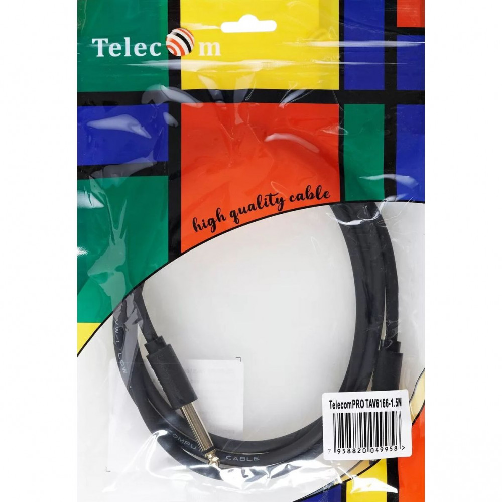 Кабель-переходник Telecom Jack 6.35 мм M - Jack 6.35 мм M (TAV6166-1.5M) 1.5 метра

