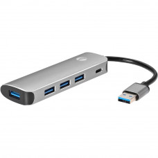 Адаптер VCOM Мультифункциональный хаб USB 3.1 Type C M4 x USB 3.0 FUSB Type C F (CU4383)