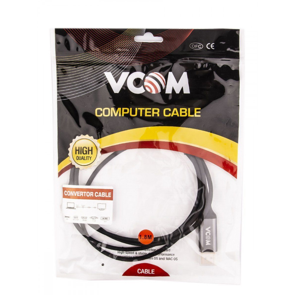 Кабель-адаптер VCOM USB 3.2 Type-C (m) - DisplayPort (m)