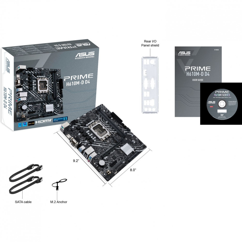 Материнская плата ASUS PRIME H610M-D D4 (90MB1A00-M0EAY0)
