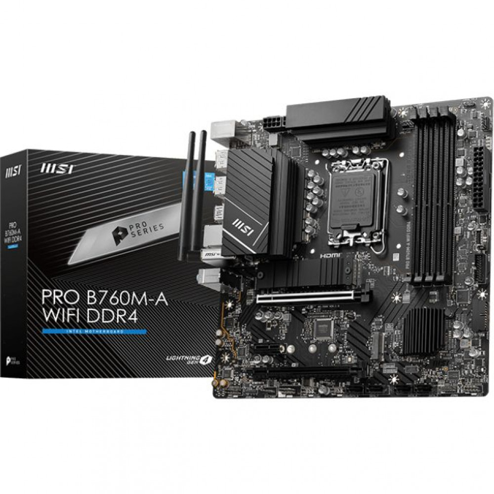 Материнская плата MSI PRO B760M-A WIFI DDR4.
