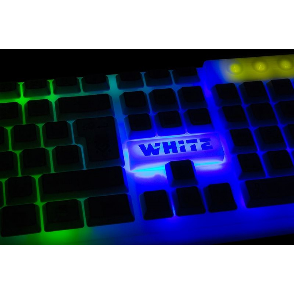 Defender GK-172 RU Проводная игровая клавиатура, радужная подсветка, 104 кнопки, белая (арт. 45172)
