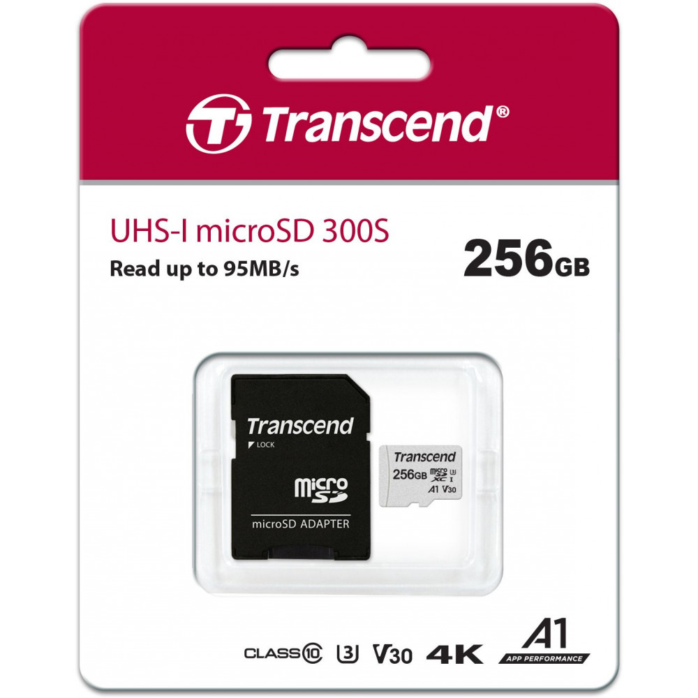 Карта памяти Transcend microSDXC 256GB 300S TS256GUSD300S-A
