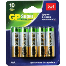 Алкалиновые батарейки GP Super Alkaline 15АIVI АA - 10 шт. на блистере GP Super Alkaline 15АIVI АA (4610116204566)