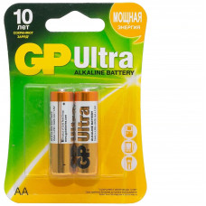 Алкалиновые батарейки GP Ultra Alkaline 24А AАA - 2 шт. на блистере GP Ultra Alkaline 24А AАA (4891199027642)