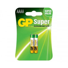 Алкалиновые батарейки GP Super Alkaline 25А АААA - 2 шт. на блистере GP Super Alkaline 25А АААA (4891199058615)