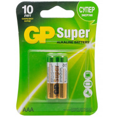 Алкалиновые батарейки GP Super Alkaline 24А ААA - 2 шт. на блистере GP Super Alkaline 24А ААA (4891199000041)