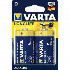 Батарейка Varta LONGLIFE LR20 D BL2 Alkaline 1.5V (4120) (220100) (2 шт.) VARTA Varta LONGLIFE LR20 D (04120101412)
