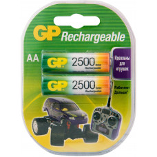 Перезаряжаемые аккумуляторы GP 250AAHC AA, емкость 2450 мАч - 2 шт. в клемшеле GP 250AAHC AA (4891199069901)