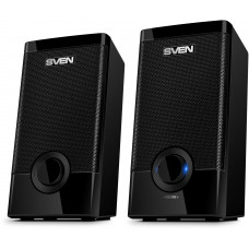 Колонки пластиковые SVEN 318, чёрный, акустическая система 2.0 (USB, мощность 2x2.5 Вт(RMS)), черный Sven SVEN 318