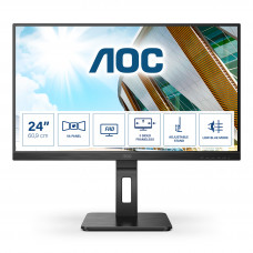 Монитор AOC LCD 23.8" [16:9] 1920х1080(FHD) VA, nonGLARE, 75 Hz, 300 cd/m2, H178°/V178°, 3000:1, 50М:1, 16.7M, 4ms, VGA, DVI, HDMI, DP, USB-Hub, Height adj, Pivot, Tilt, Swivel, Speakers, 3Y, Black