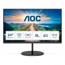 Монитор AOC LCD 23.8" [16:9] 2560х1440(WQHD) IPS, nonGLARE, 75 Hz, 250 cd/m2, H178°/V178°, 1000:1, 20М:1, 16.7M, 4ms, HDMI, DP, Tilt, Speakers, 3Y, Black