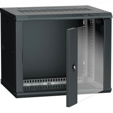 19" настенный шкаф 9U 600x450, стекл. передняя дверь, черный (плоск. упак) ITK LWR5-09U64-GF, 19&ampquot 9U