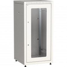 ITK Шкаф LINEA E 24U 600x600 мм, 2 двери (стекло и металл), серый, ITK Linea E 24U (LE35-24U66-GM)
