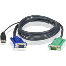 Кабель KVM USB "гидра" 1.8м SHD15MUSB A(M)--SPHD15M(G)ATEN ATEN 2L-5202U