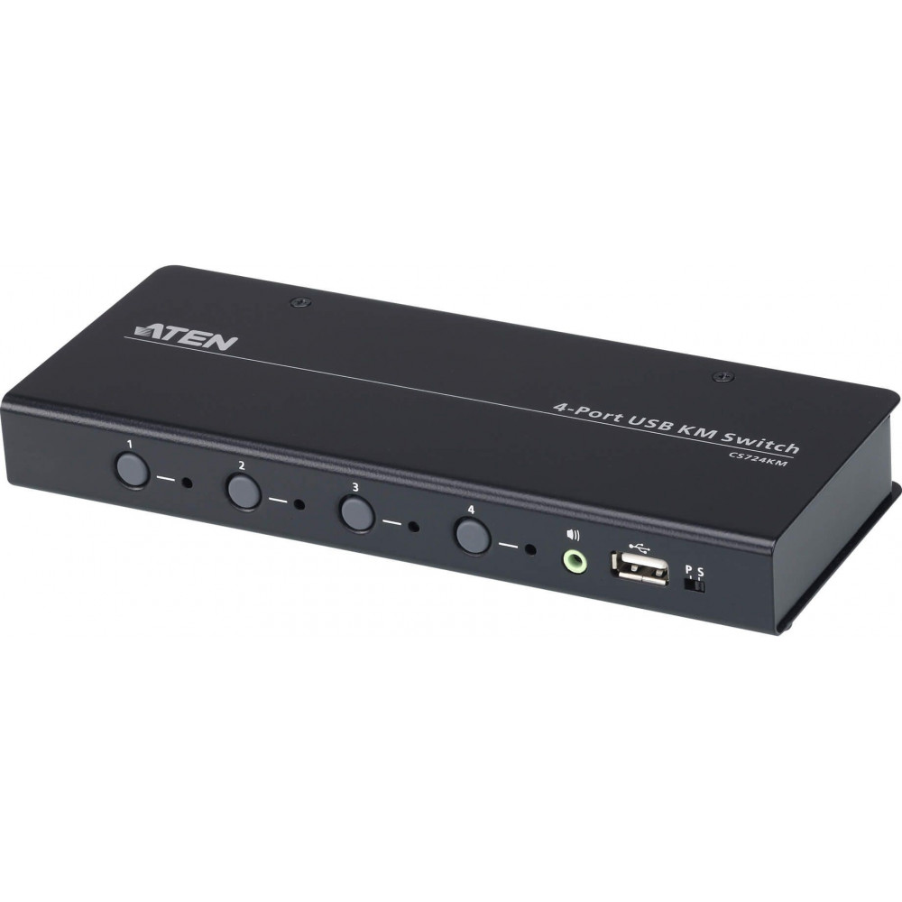 4-портовый USB KM-переключатель ATEN CS724KM с функцией Boundless Switching (кабели включены)
