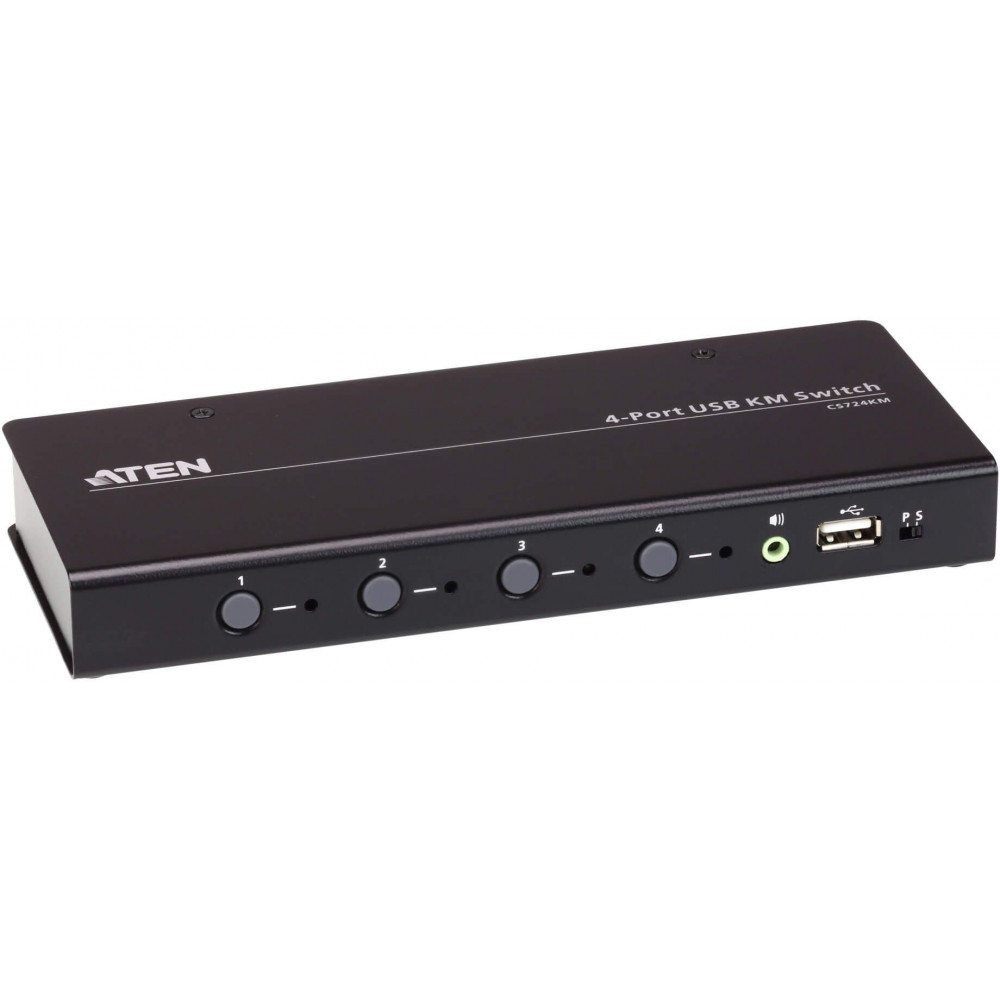 4-портовый USB KM-переключатель ATEN CS724KM с функцией Boundless Switching (кабели включены)
