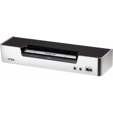 Переключатель KVM с аудио и USB 2.0, 1 пользователь USB+HDMI на 4 компьютера USB+HDMI, с кабелями USB 2x1.8м, настольный, без OSD, некаскадируемый, ATEN CS1794
